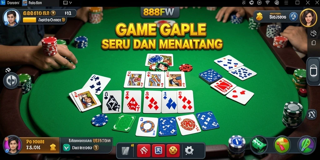 Gameplay seru 888FW dengan fitur Gaple yang menarik.