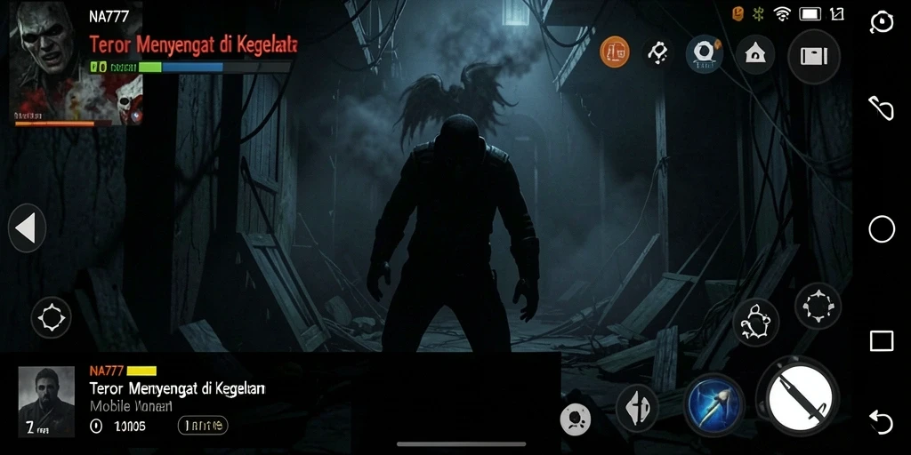 Tampilan gameplay menyeramkan dalam NA777 yang membuat ketakutan semakin nyata.