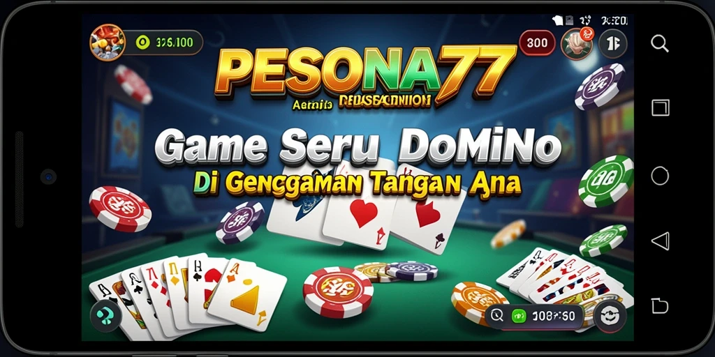 Screenshot gameplay PESONA77 menunjukkan suasana seru bermain domino.