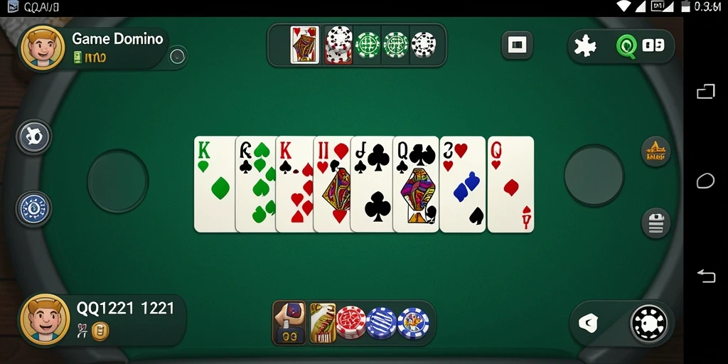 Screenshot gameplay QQ1221 yang menampilkan serunya bermain Domino.