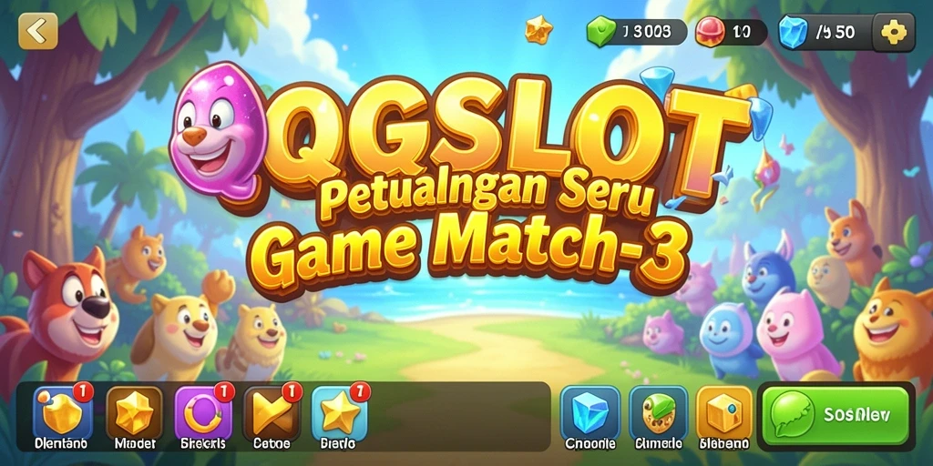 Screenshot gameplay QQSLOT yang menampilkan aksi pencocokan item yang seru.